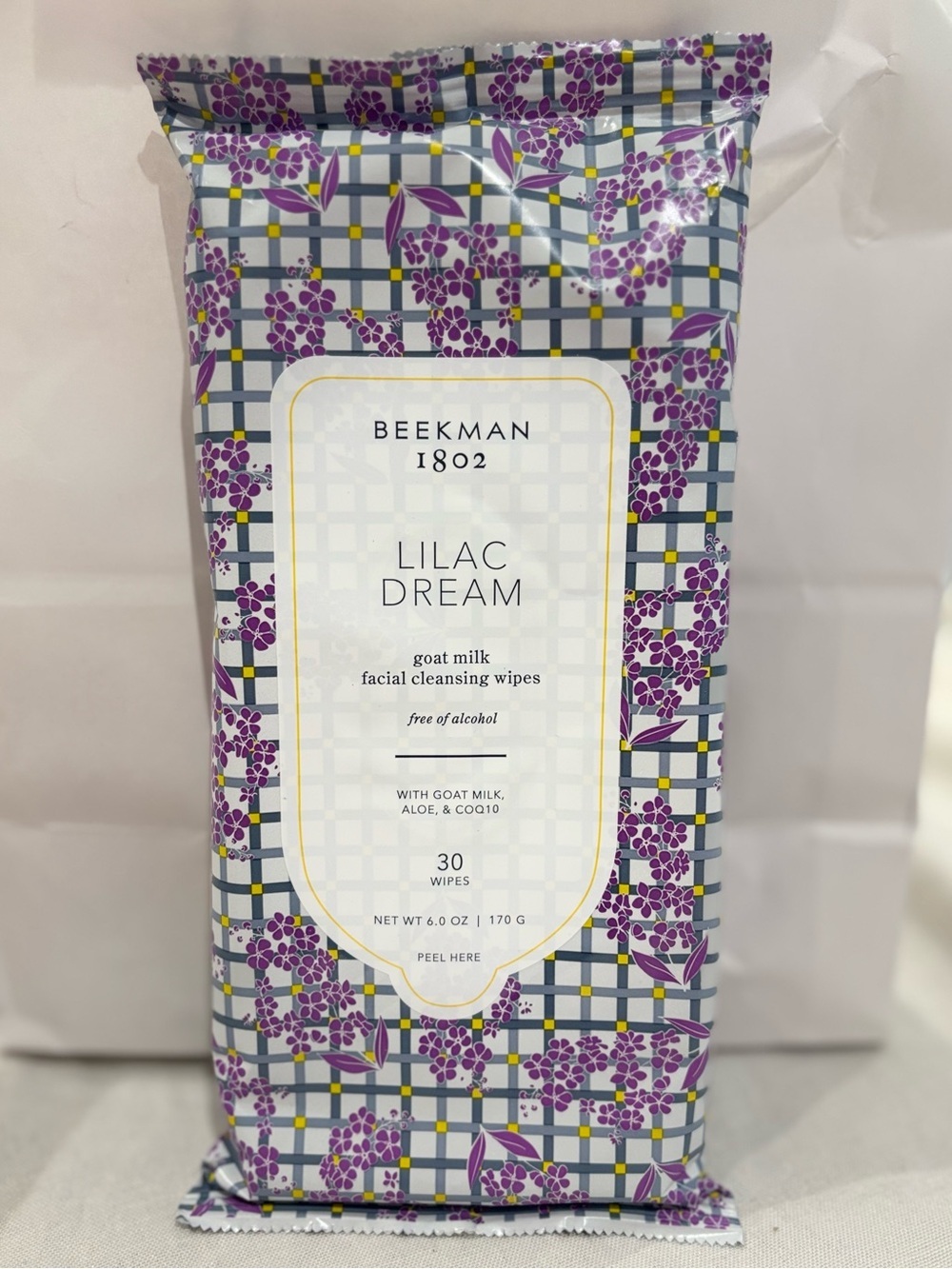 Beekman 1802 Lilac Dream Goat Milk Facial Cleansing Wipes 30 Ct New
